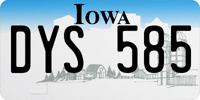 IA license plate DYS585