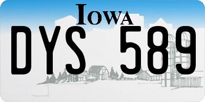IA license plate DYS589