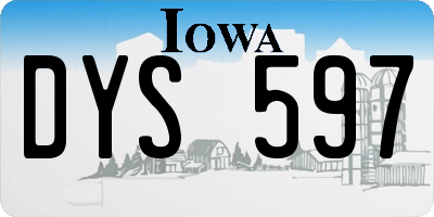 IA license plate DYS597
