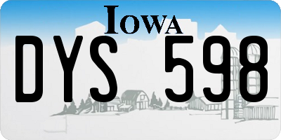 IA license plate DYS598