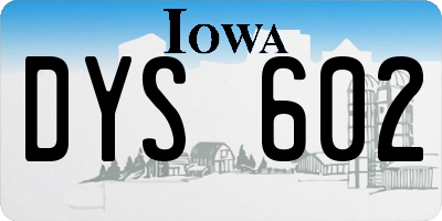 IA license plate DYS602