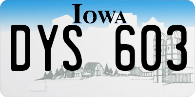 IA license plate DYS603