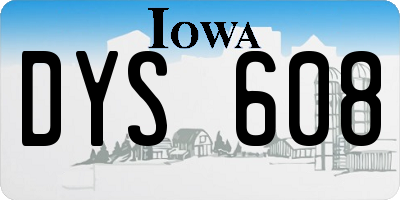 IA license plate DYS608