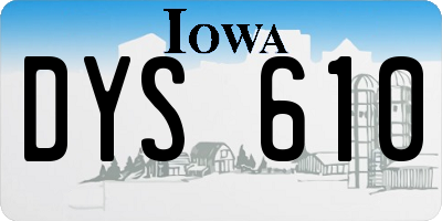 IA license plate DYS610
