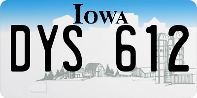 IA license plate DYS612