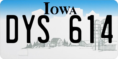 IA license plate DYS614