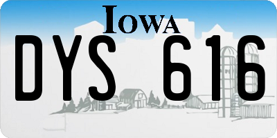 IA license plate DYS616