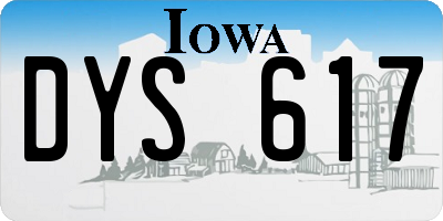 IA license plate DYS617