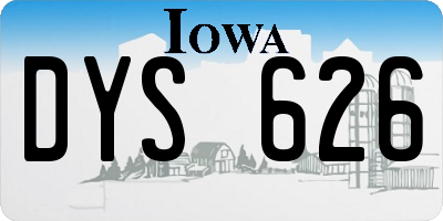 IA license plate DYS626