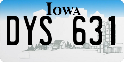 IA license plate DYS631