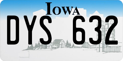 IA license plate DYS632