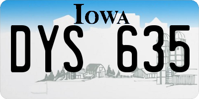 IA license plate DYS635