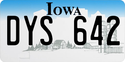 IA license plate DYS642