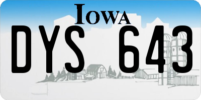 IA license plate DYS643