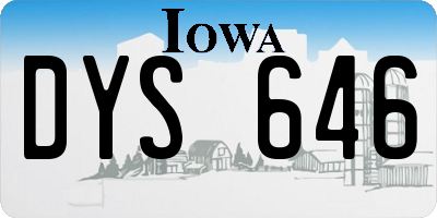 IA license plate DYS646