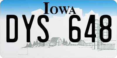 IA license plate DYS648