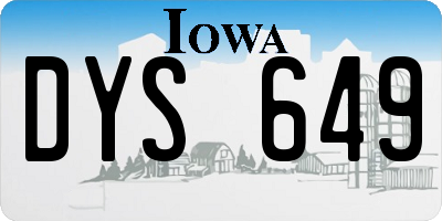 IA license plate DYS649