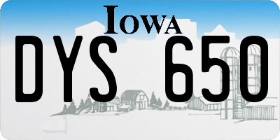IA license plate DYS650