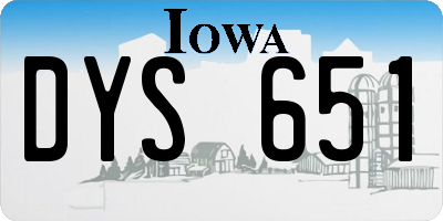 IA license plate DYS651