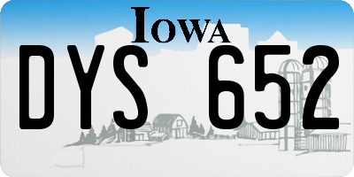 IA license plate DYS652