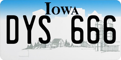 IA license plate DYS666