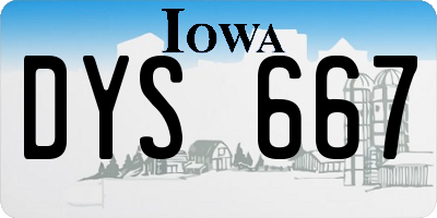 IA license plate DYS667