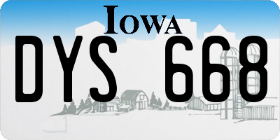 IA license plate DYS668