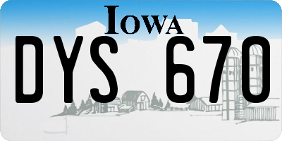 IA license plate DYS670