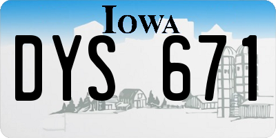 IA license plate DYS671