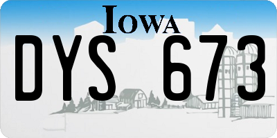 IA license plate DYS673