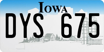 IA license plate DYS675