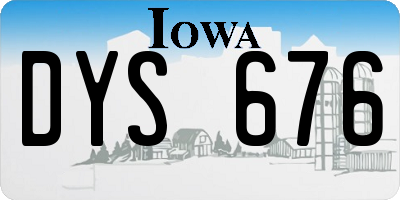 IA license plate DYS676