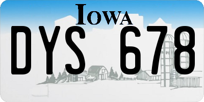IA license plate DYS678