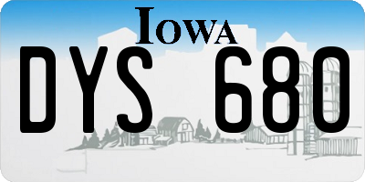 IA license plate DYS680