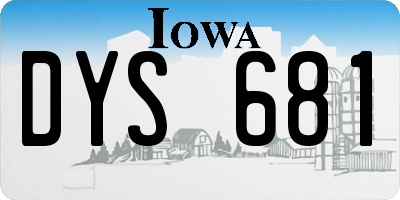 IA license plate DYS681