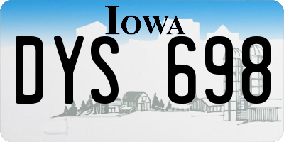 IA license plate DYS698