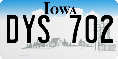 IA license plate DYS702