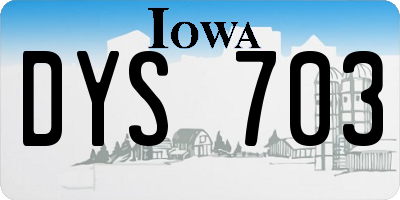 IA license plate DYS703