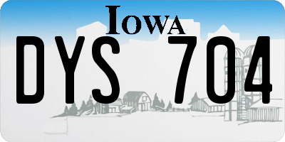 IA license plate DYS704