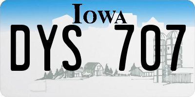 IA license plate DYS707