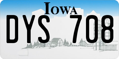 IA license plate DYS708