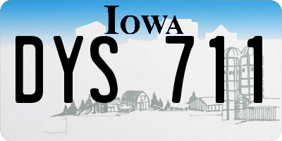 IA license plate DYS711