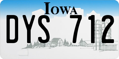 IA license plate DYS712