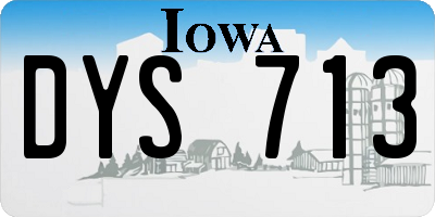 IA license plate DYS713