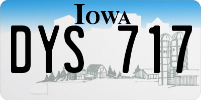 IA license plate DYS717