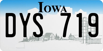 IA license plate DYS719