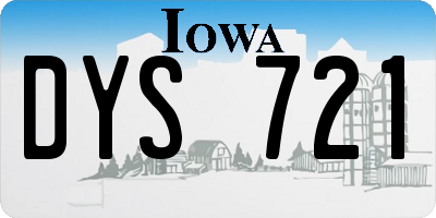 IA license plate DYS721