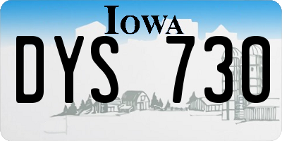 IA license plate DYS730