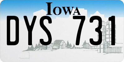 IA license plate DYS731