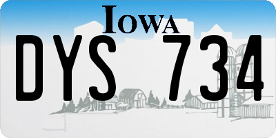 IA license plate DYS734